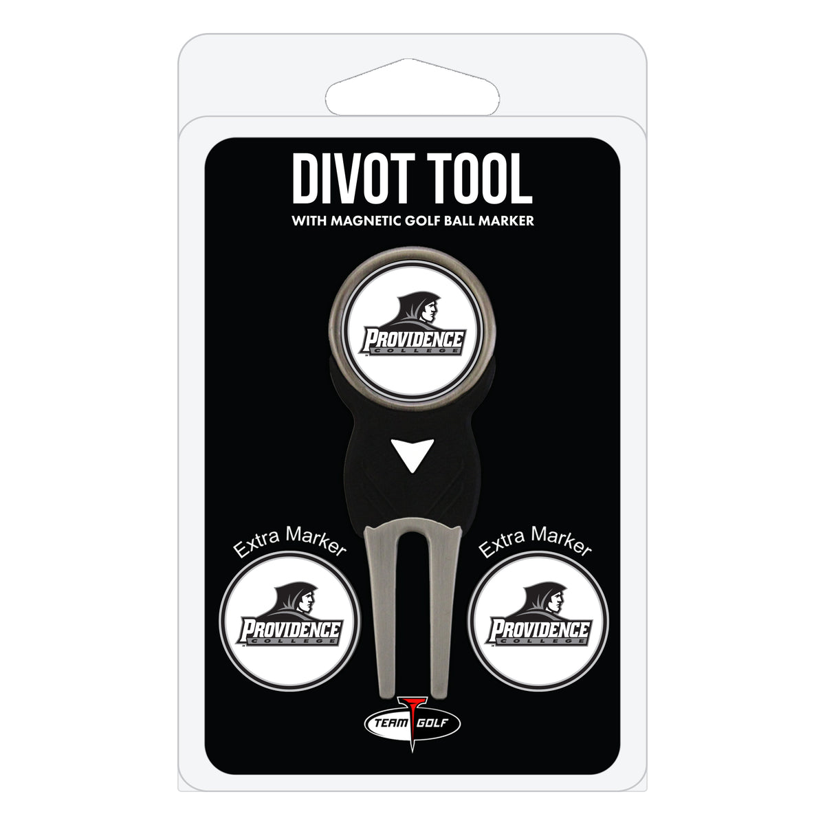 Providence Friars divot repair tool and three ball markers