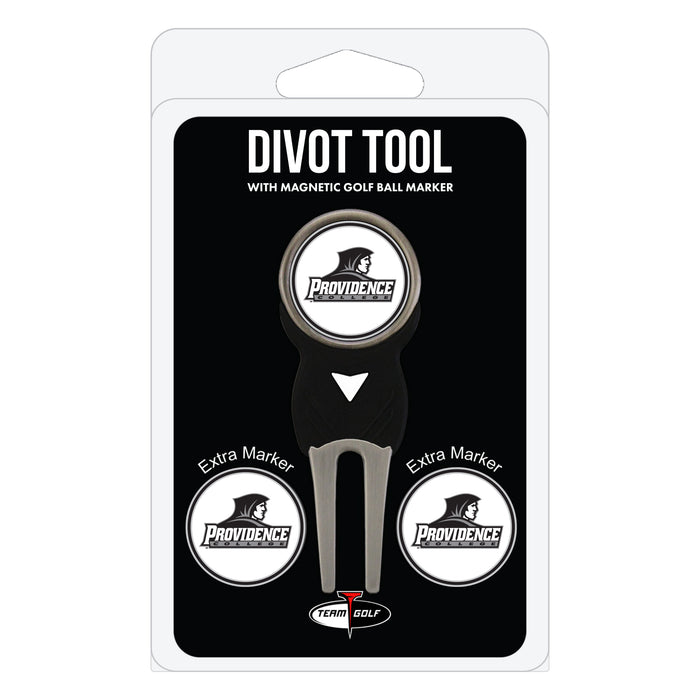 Providence Friars divot repair tool and three ball markers