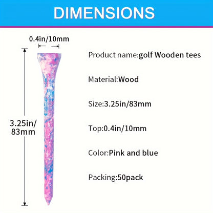 Camouflage Wooden Golf Tees – 50-Pack (3.25”/83mm)