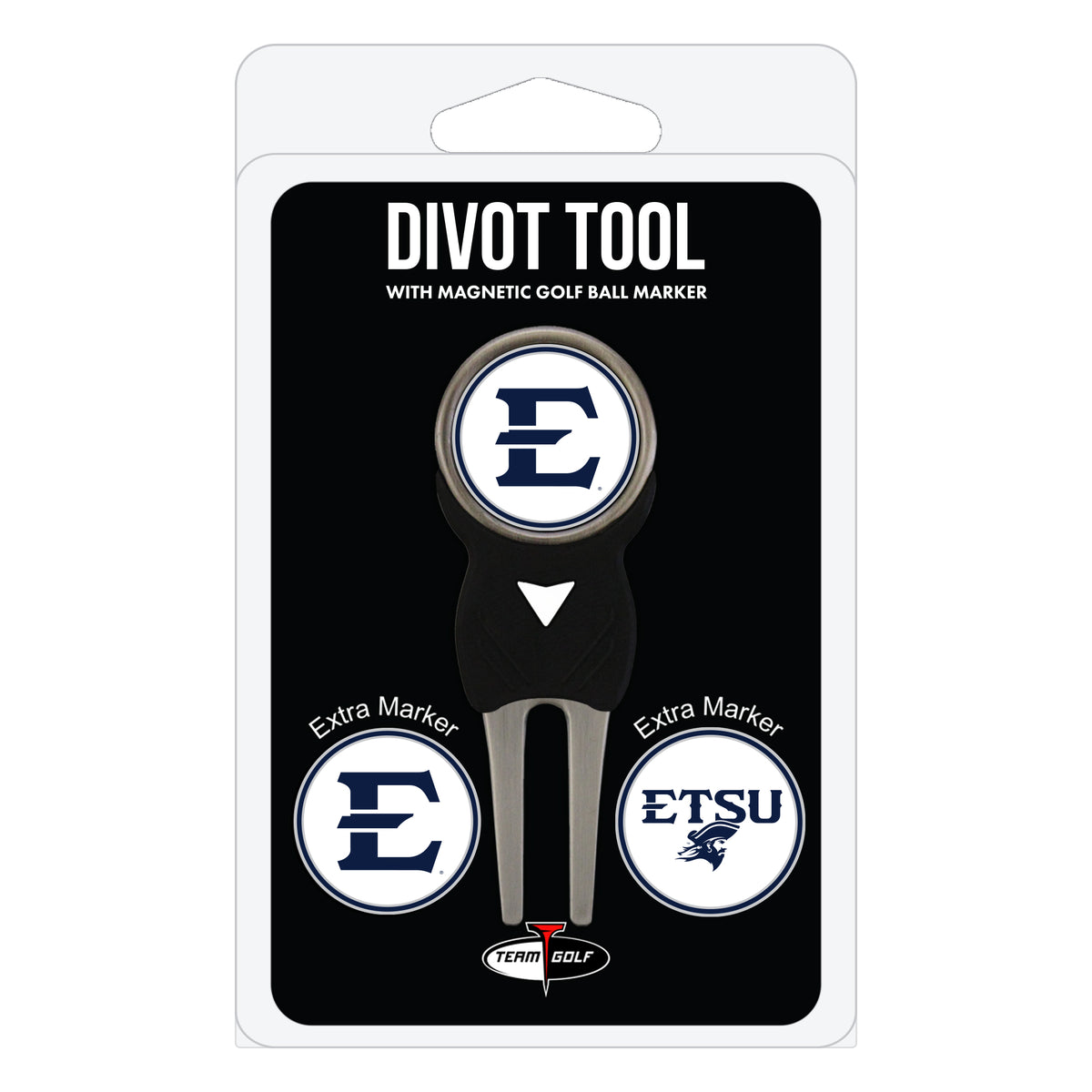 East Tennessee State Buccaneers divot repair tool and three ball markers