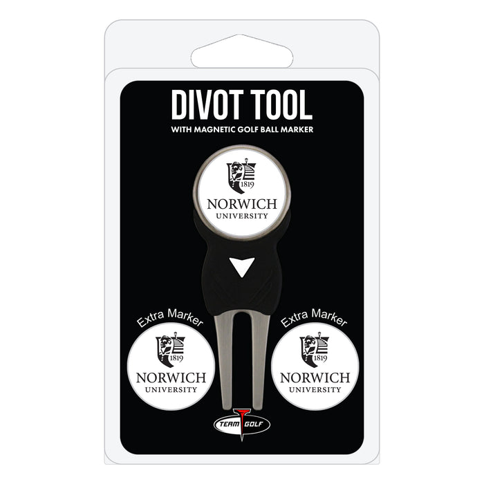 Norwich Cadets divot repair tool and three ball markers
