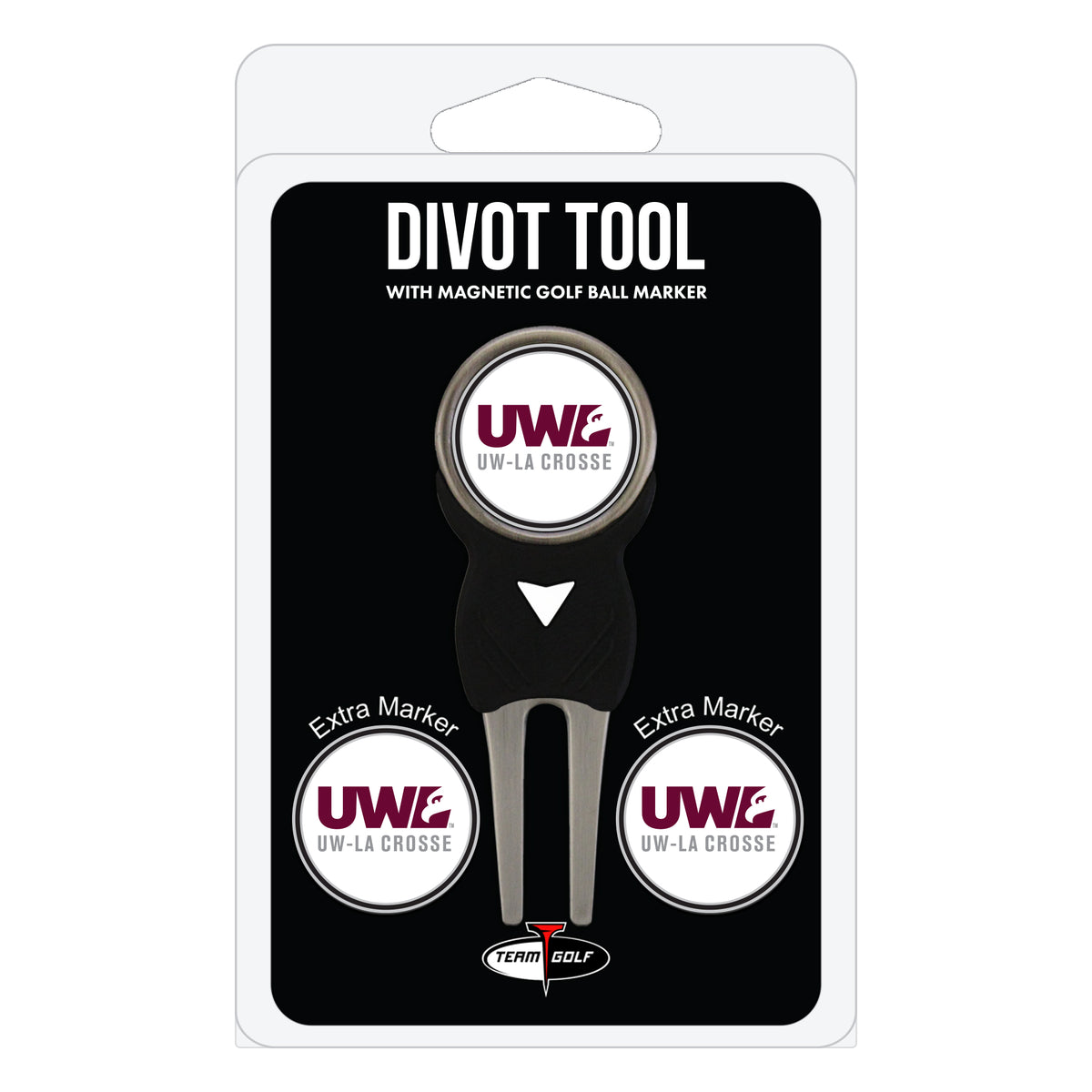 Wisconsin La Crosse Eagles divot repair tool and three ball markers