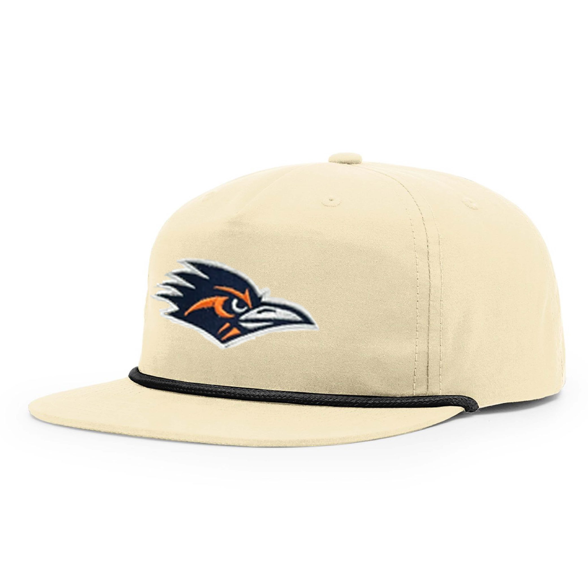 Beige cap with a logo on a white background