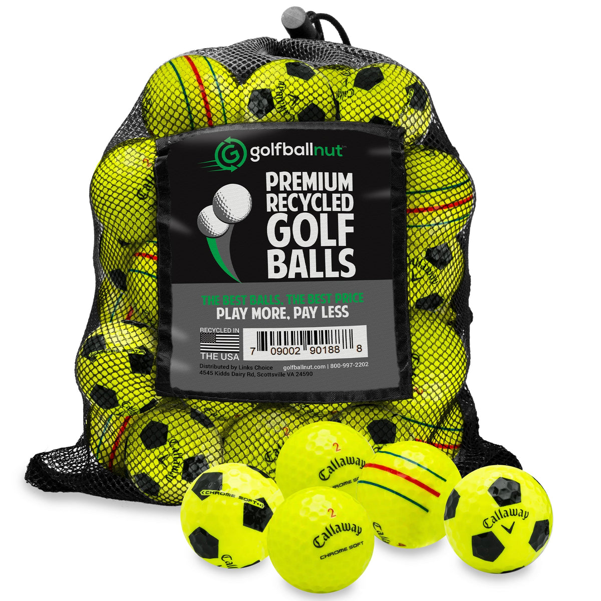 Used Yellow Callaway Graphic Golf Balls - 48 Pack