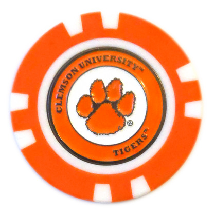 Officially Licensed Clemson Tigers Poker Chip Ball Marker