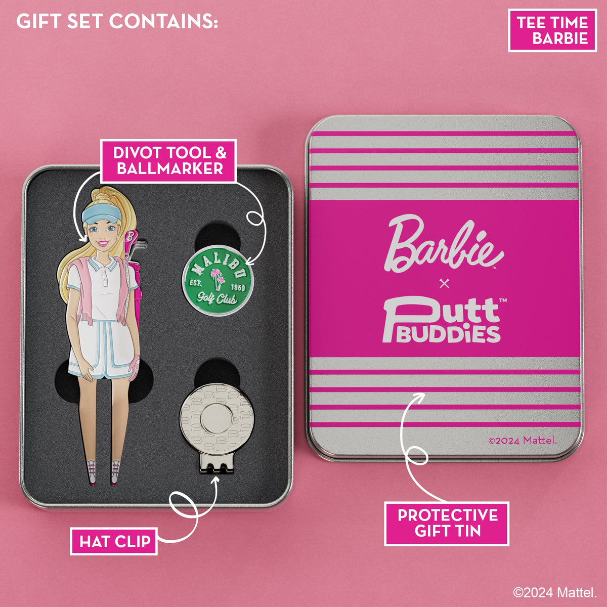 Tee Time Barbie Divot Tool with Malibu GC Ball Marker