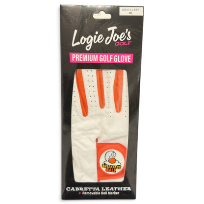 Breakfast Ball Cabretta Leather Golf Glove | Premium Golf Glove with Magnetic Ball Marker | Left & Right Hand | Standard & Cadet Sizes