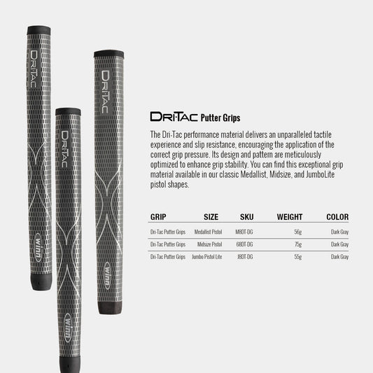 Winn Dri-Tac Putter Grip – Sticky Feel, Silky Rolls