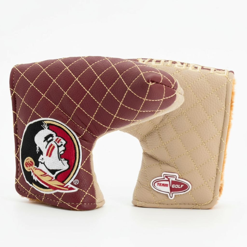 Golf club head cover with Florida State University logo on a white background