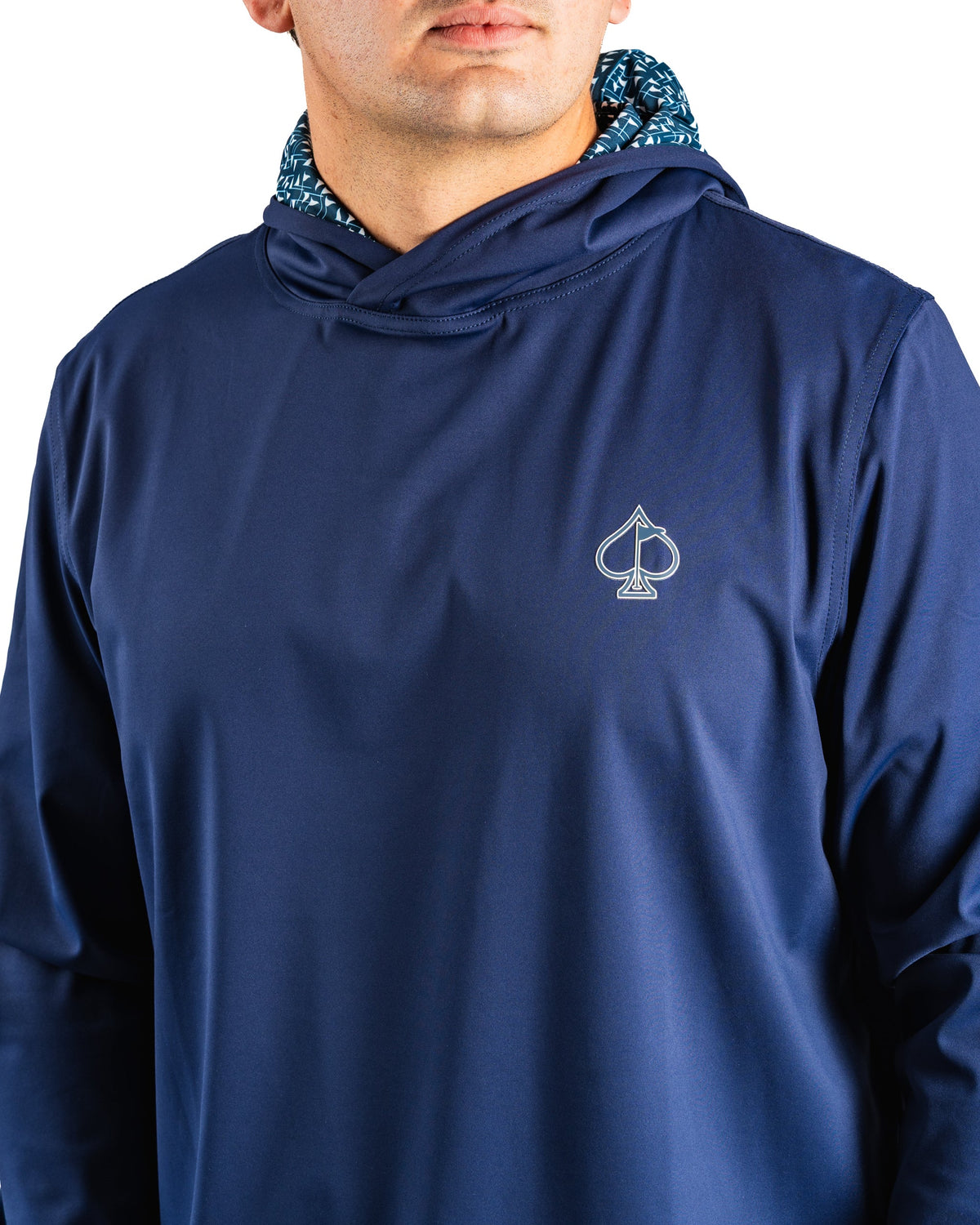 Performance Golf Hoodie - Flag Stick Navy and White
