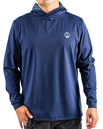 Performance Golf Hoodie - Flag Stick Navy and White