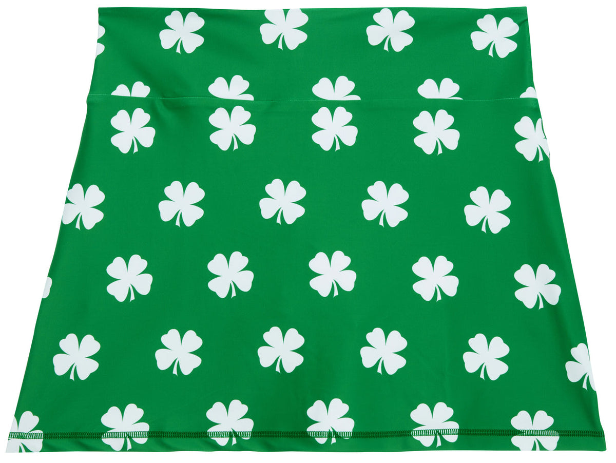 Four-Leaf Clover (White) Ladies Active SKORT by ReadyGOLF