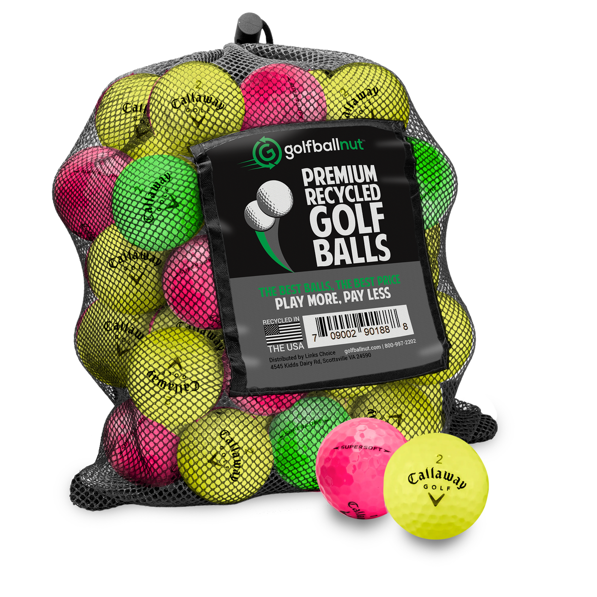 Used Callaway Color Mix Golf Balls - Mesh Bag - product detail 3