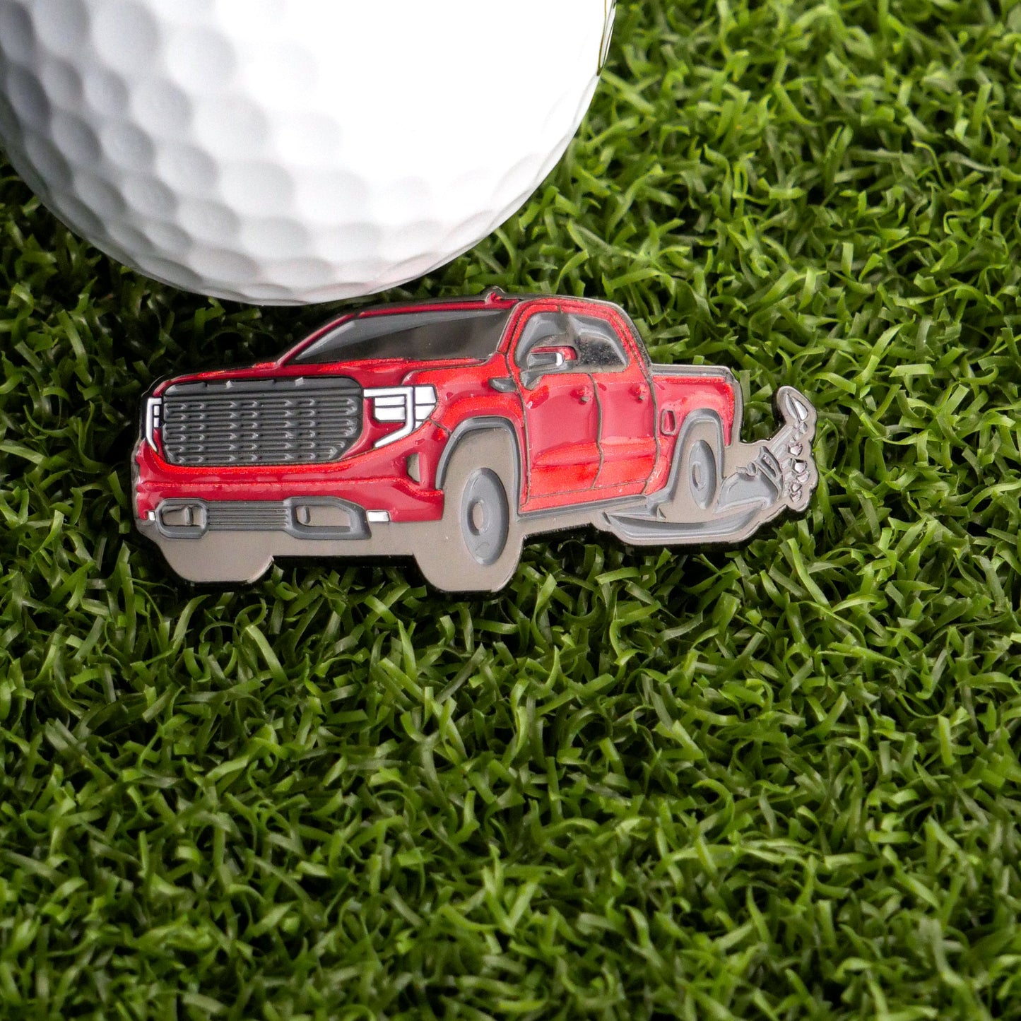 Truck Running Over Clubs Ball Marker