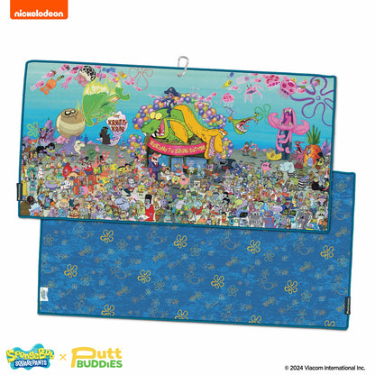 Bikini Bottom Buddies XL Caddy Golf Towel double Sided Microfiber + Waffle Towel - 22" x 42"