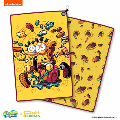 [Magnetic] 'Krusty SpongeBob' Golf Towel with Attachable Plankton Ball Marker