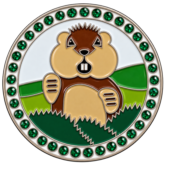 Dancing Gopher Crystal Ball Marker & Hat Clip