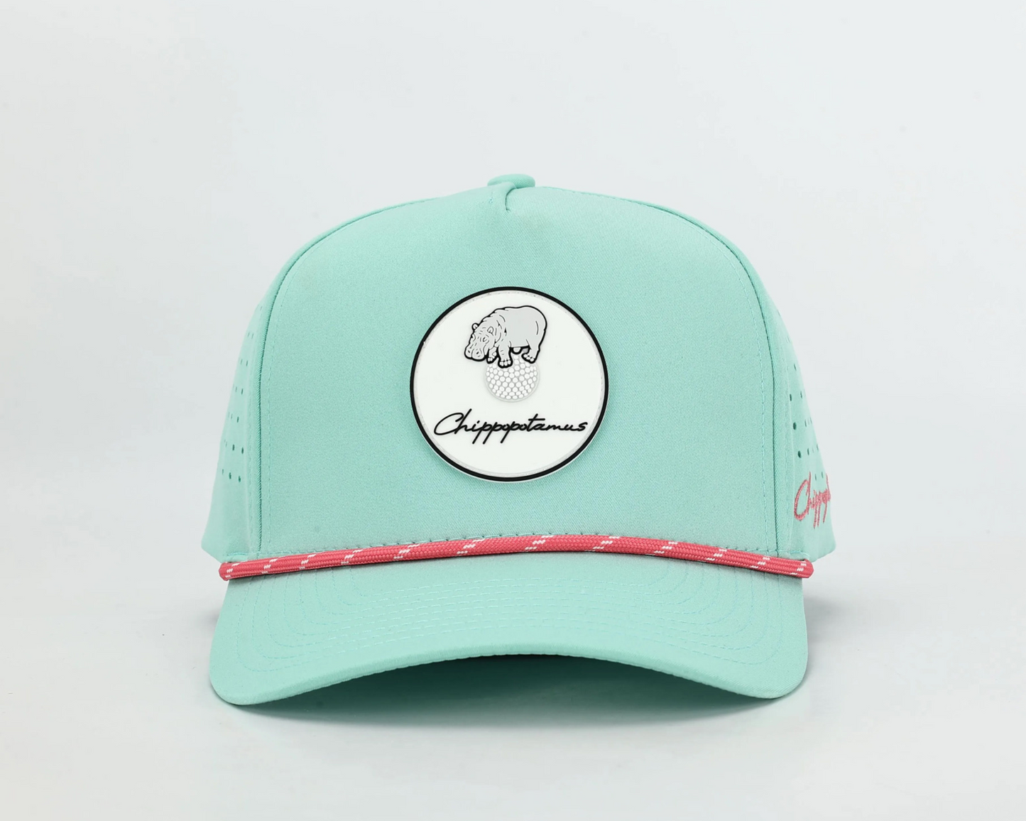 Mint Green Rope Hat - Chippopotamus Pink