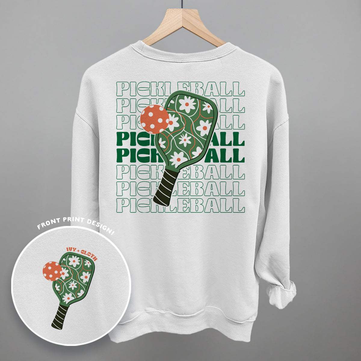 Pickleball Floral Back-Print Tees & Sweatshirts - product detail 6