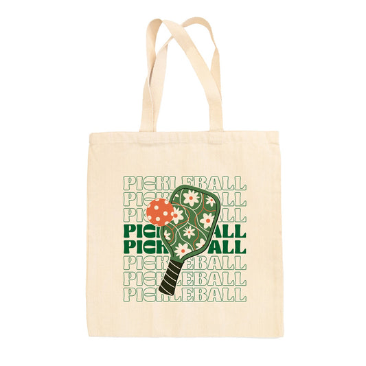Pickleball Floral Tote Bag