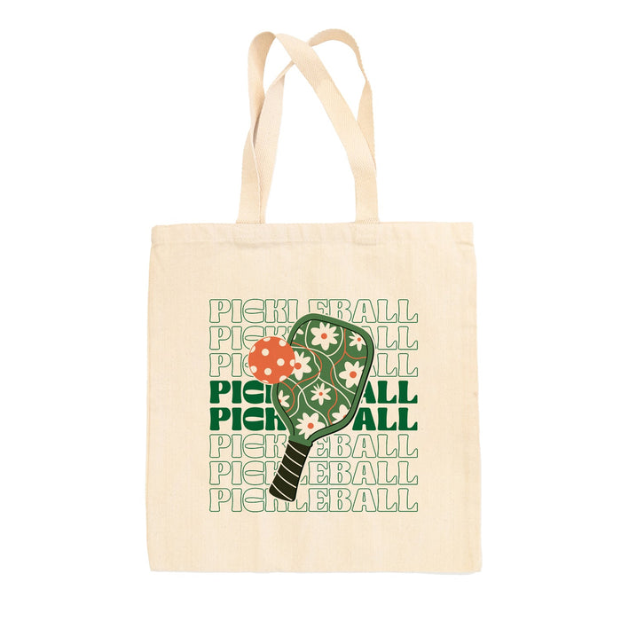 Pickleball Floral Tote Bag