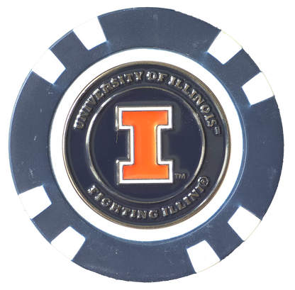 Officially Licensed Illinois Fighting Illini Poker Chip Ball Marker