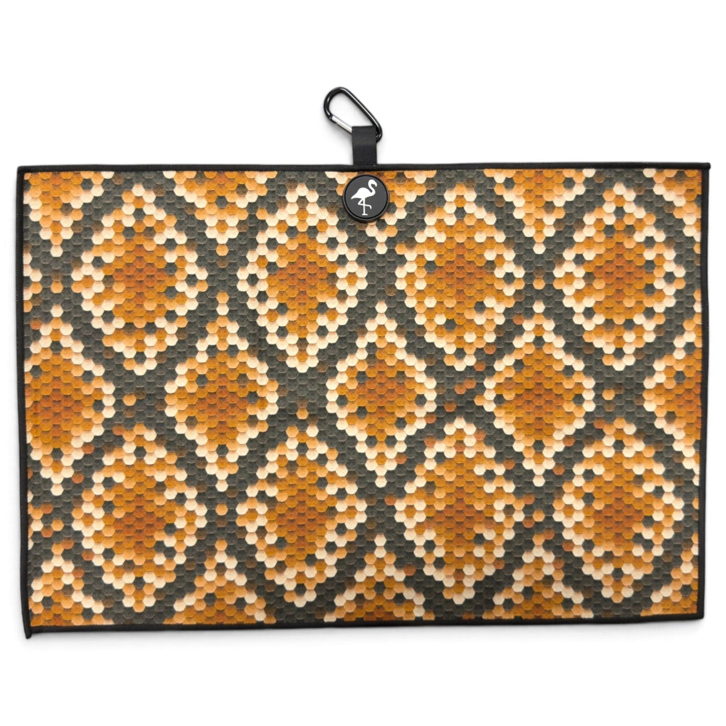 Snake Skin Golf Towel | 24” x 16” Microfiber Towel | Magnetic Clip & Carabiner | Premium Golf Accessory