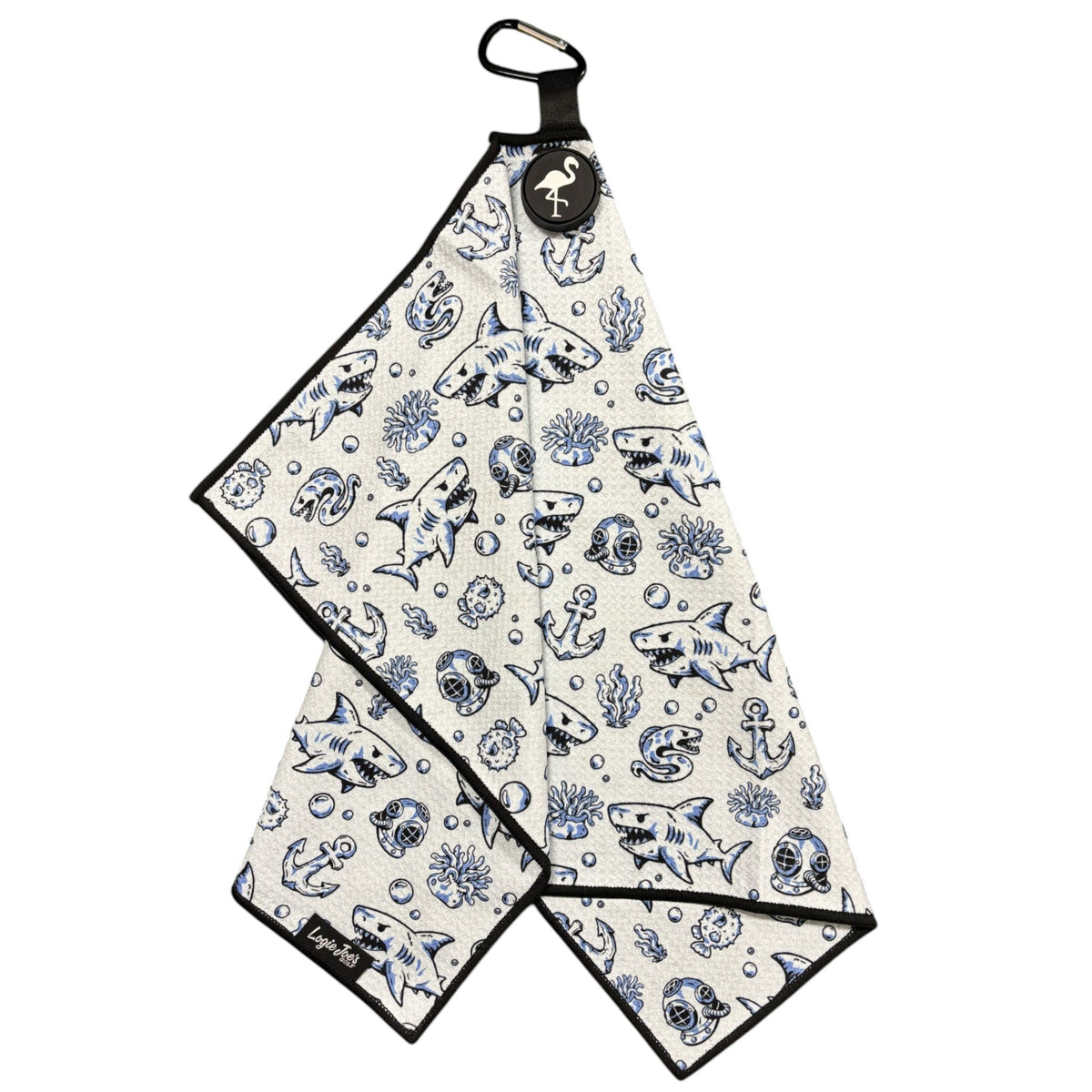 Under the Sea Shark Magnetic Golf Towel | 24 x 16