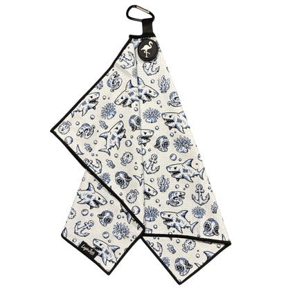 Under the Sea Shark Magnetic Golf Towel | 24 x 16