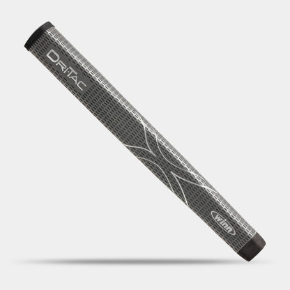 Golf club grip with 'Dri-Tac' branding on a light gray background