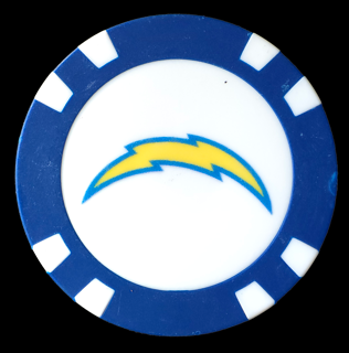 Officially Licensed Los Angeles Chargers Poker Chip Ball Marker