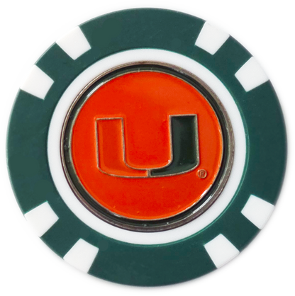 Officially Licensed Miami Hurricanes Poker Chip Ball Marker