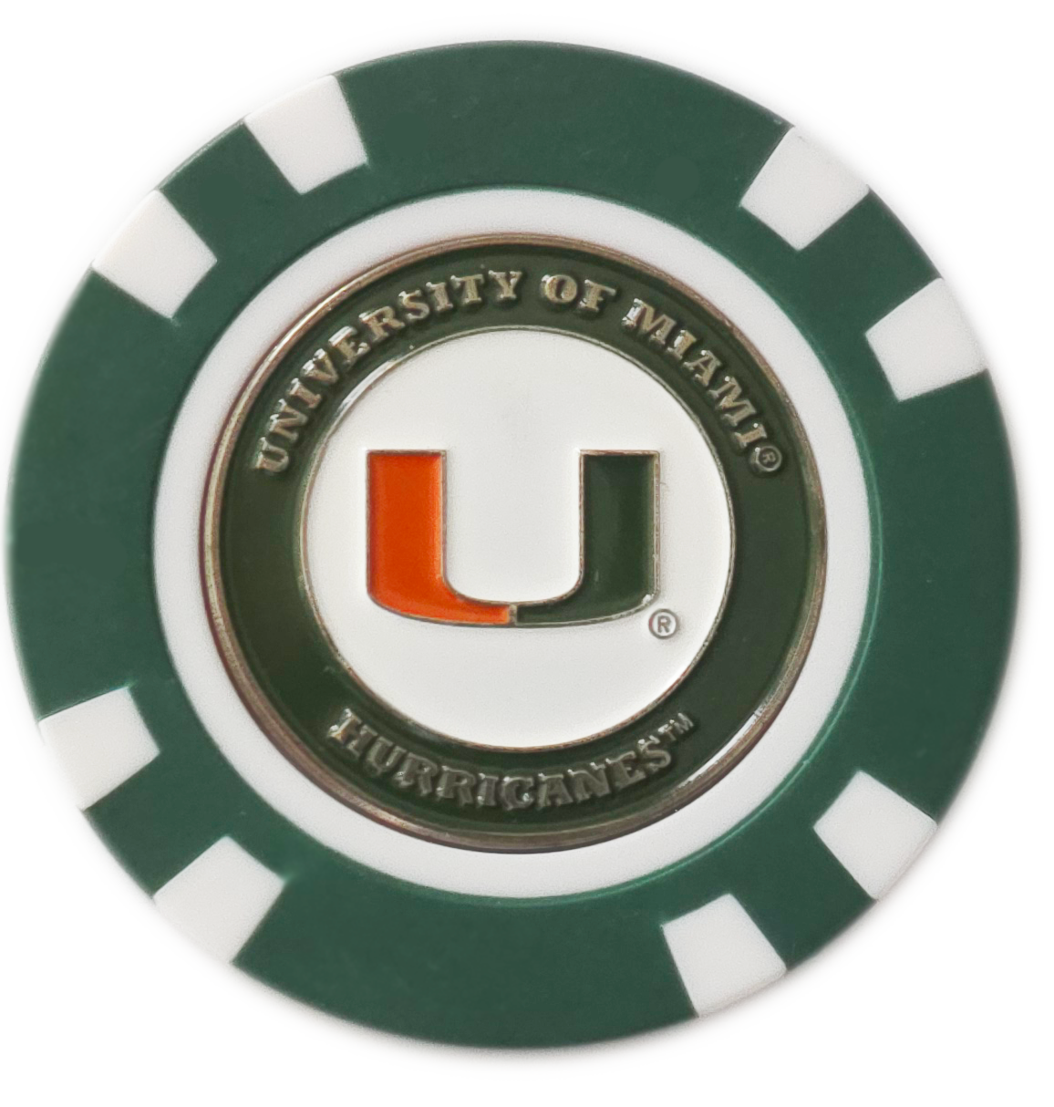 Officially Licensed Miami Hurricanes Poker Chip Ball Marker