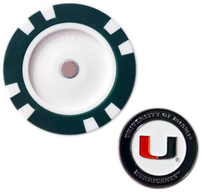 Officially Licensed Miami Hurricanes Poker Chip Ball Marker