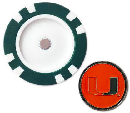 Officially Licensed Miami Hurricanes Poker Chip Ball Marker