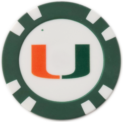 Officially Licensed Miami Hurricanes Poker Chip Ball Marker