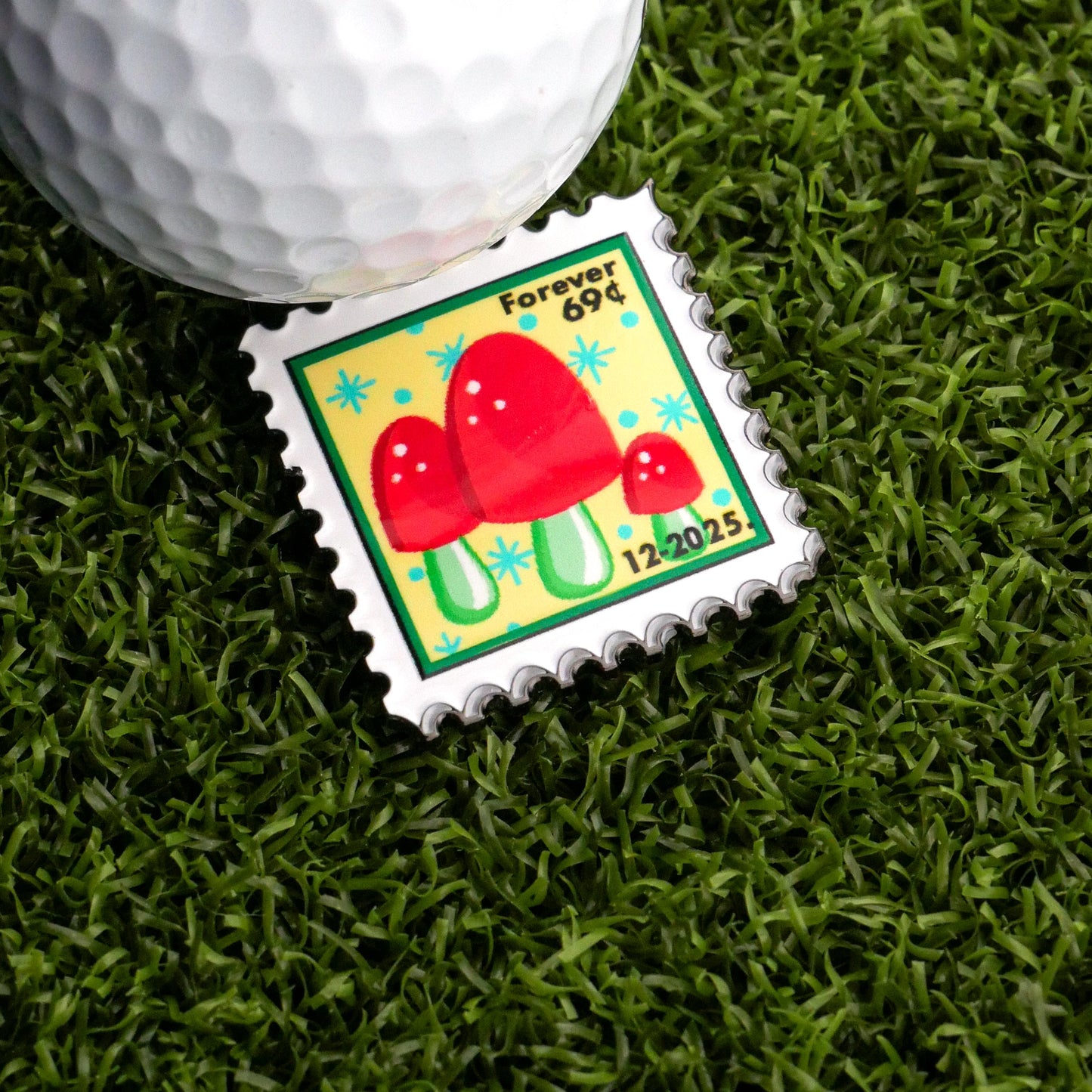 December Mushroom Stamp Ball Marker