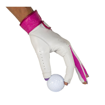 Nailed Golf Tip-Free glove worn while picking up a golf ball