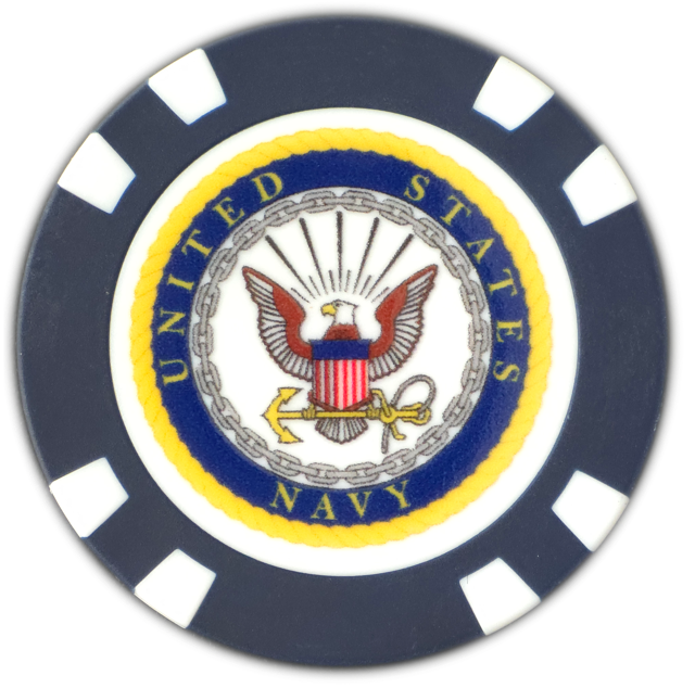 Officially Licensed U.S. Navy Poker Chip Ball Marker