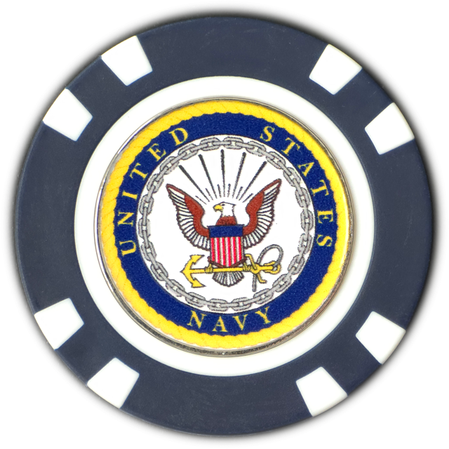 Officially Licensed U.S. Navy Poker Chip Ball Marker