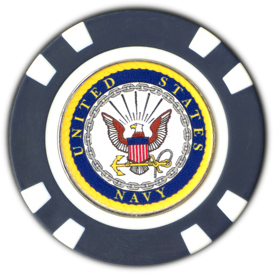 Officially Licensed U.S. Navy Poker Chip Ball Marker