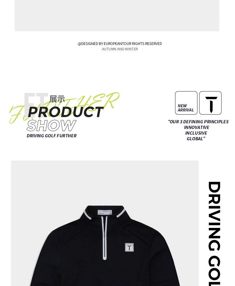 European Tour Long Sleeves T-shirt Base Clothing Golf Clothing