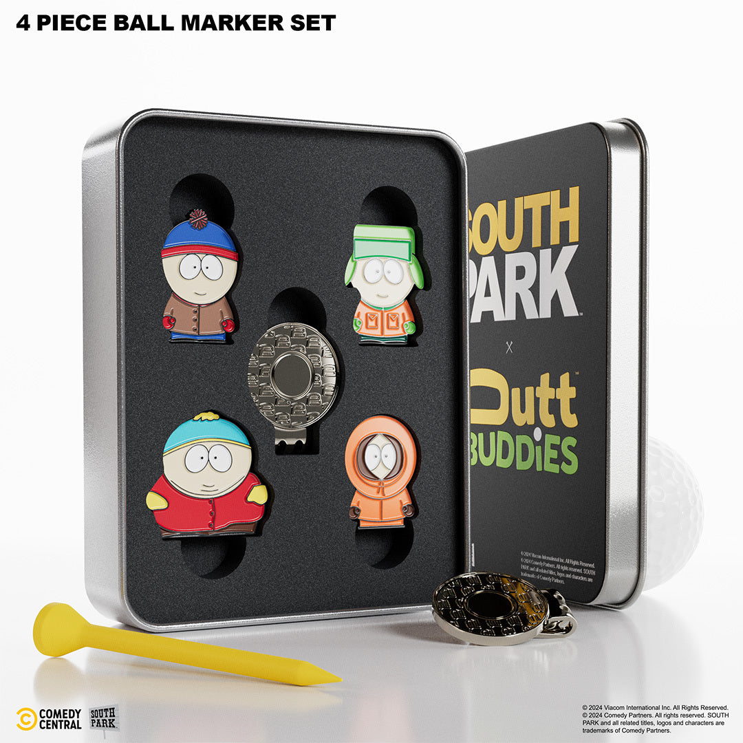 Classic South Park - 4 Piece Ball Marker Set with hat clip (Stan, Kyle, Kenny, Cartman)