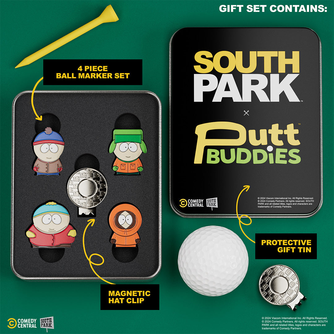 Classic South Park - 4 Piece Ball Marker Set with hat clip (Stan, Kyle, Kenny, Cartman)