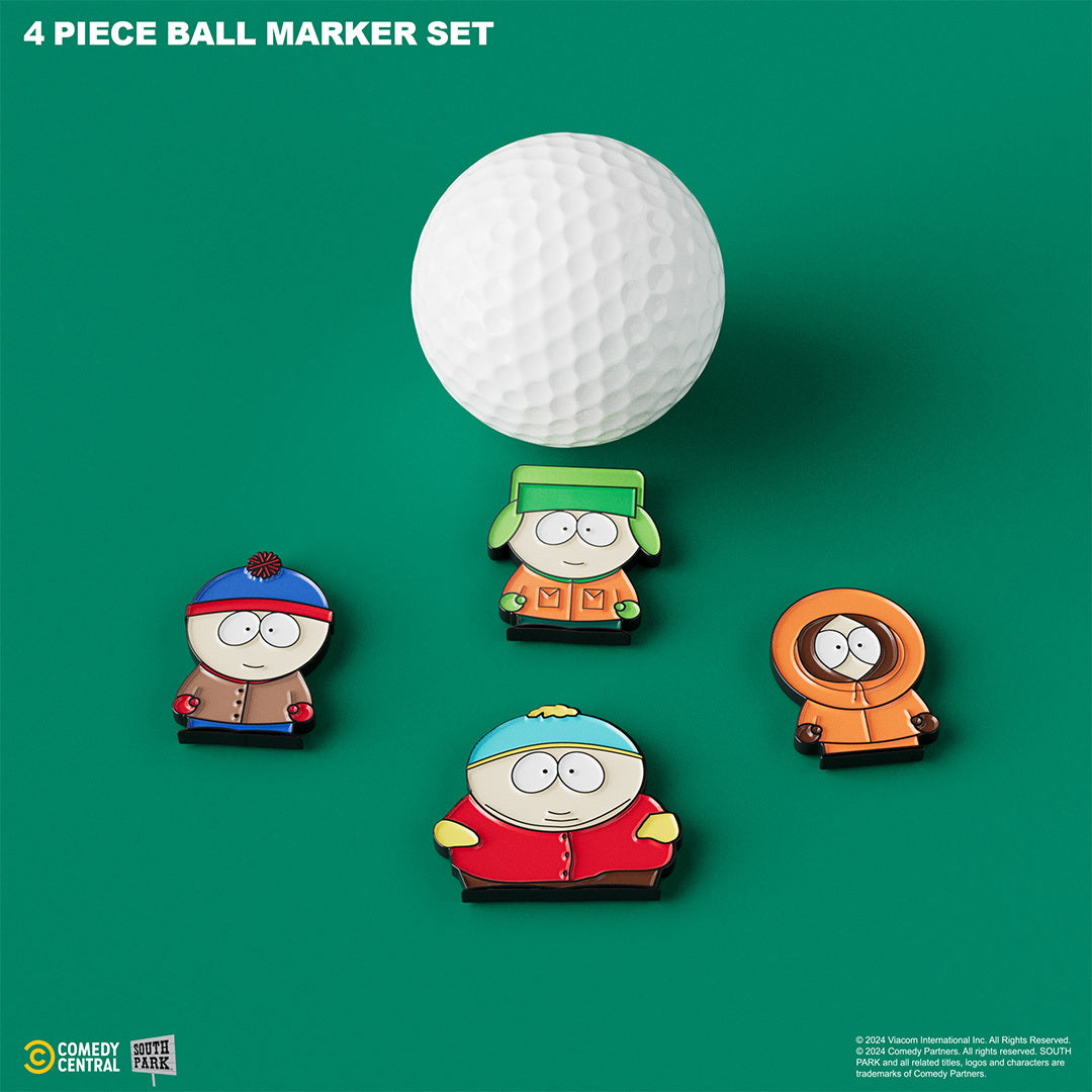 Classic South Park - 4 Piece Ball Marker Set with hat clip (Stan, Kyle, Kenny, Cartman)