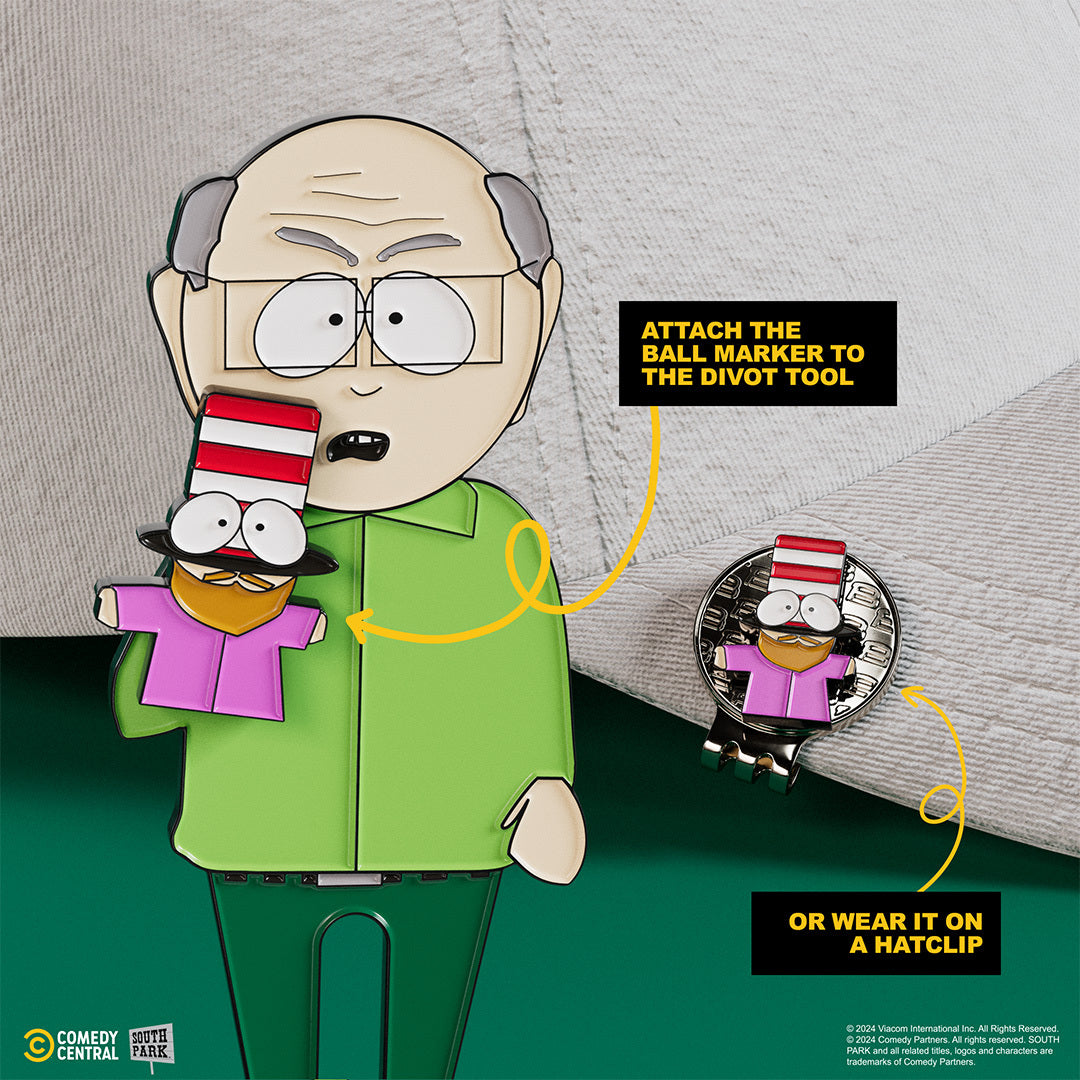 Mr. Garrison Divot Tool with Mr. Hat Ball Marker