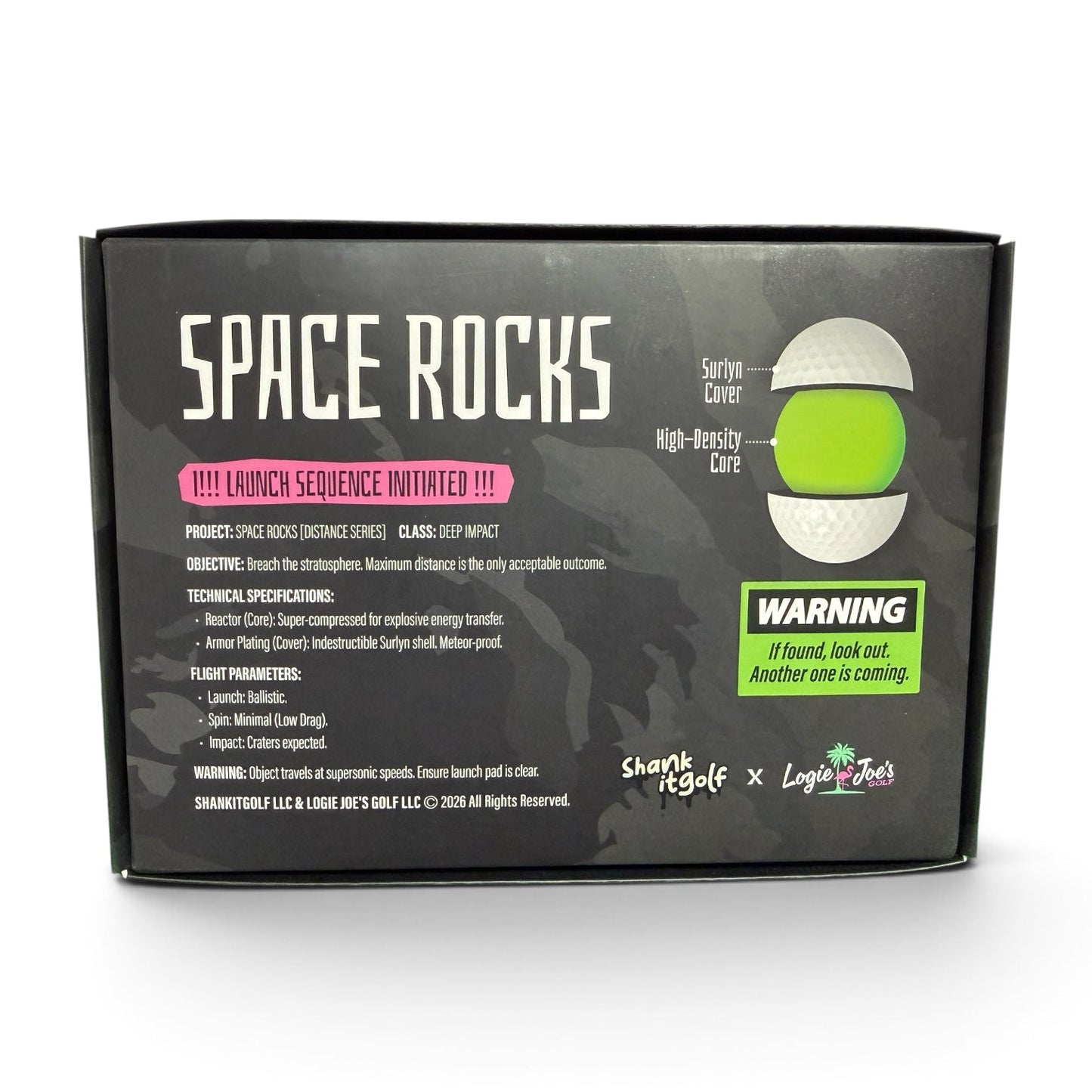 Space Rocks Distance Series Golf Balls | 2-Piece Surlyn Golf Balls | 12-Pack