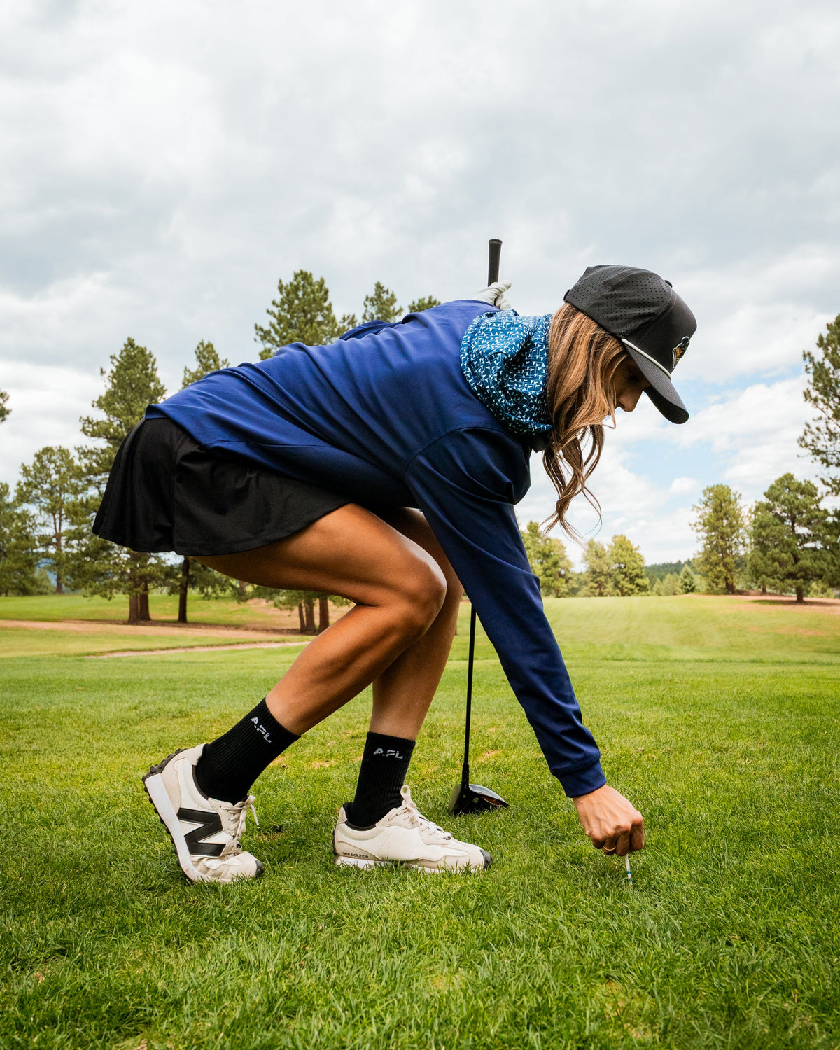 Performance Golf Hoodie - Flag Stick Navy and White