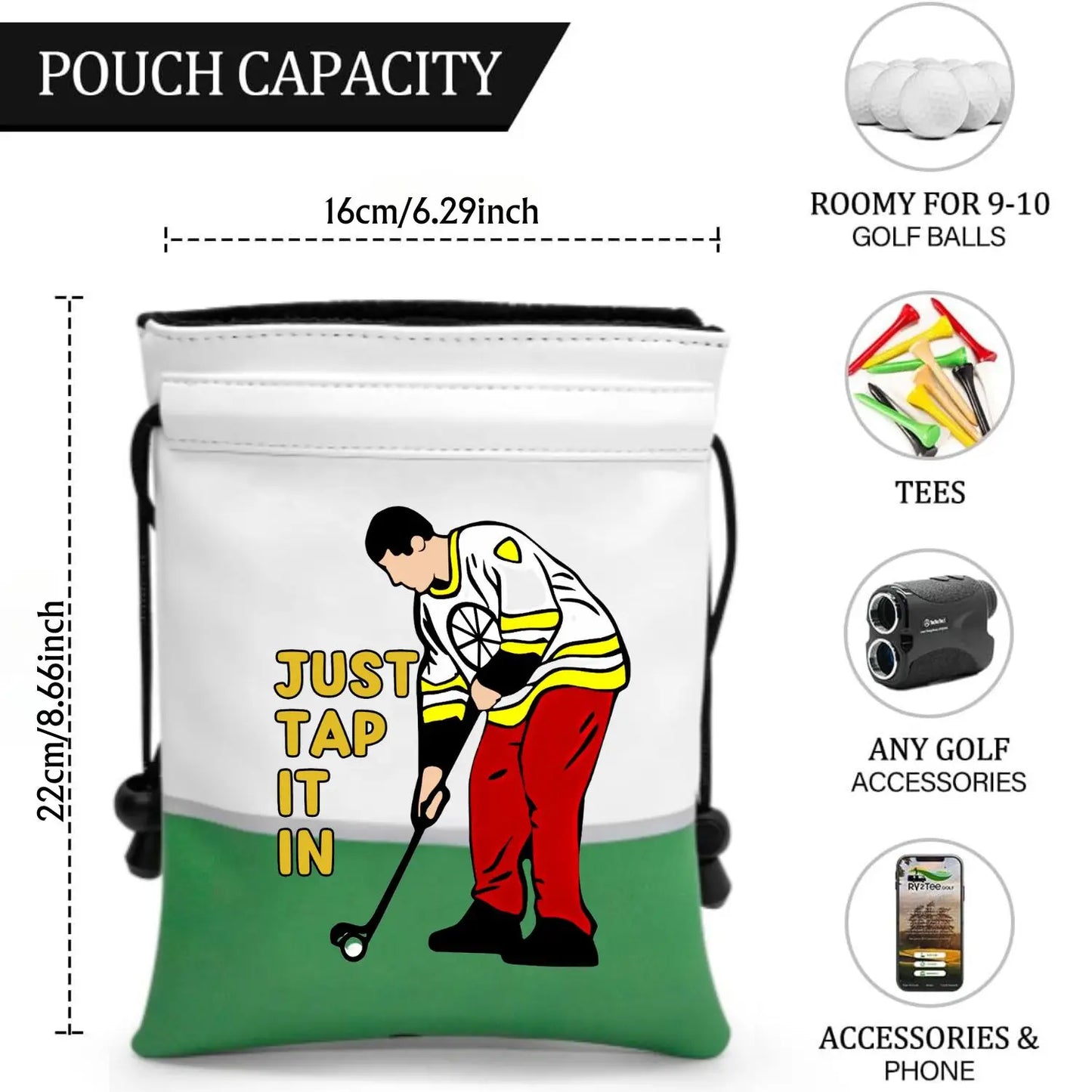 “Just Tap It In” Valuables Pouch – Happy-Inspired Golf Bag Essential