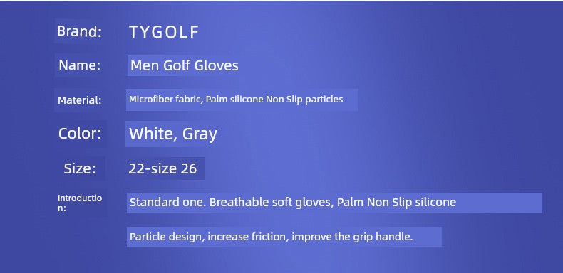 Genuine Goods Microfiber Cloth Abrasion Resistant Washable Golf Gloves